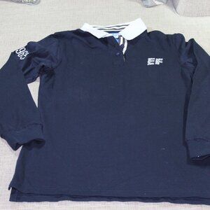 NWOT Electric Family Logo Size XL Long Sleeve Navy Blue Rugby-Style Top